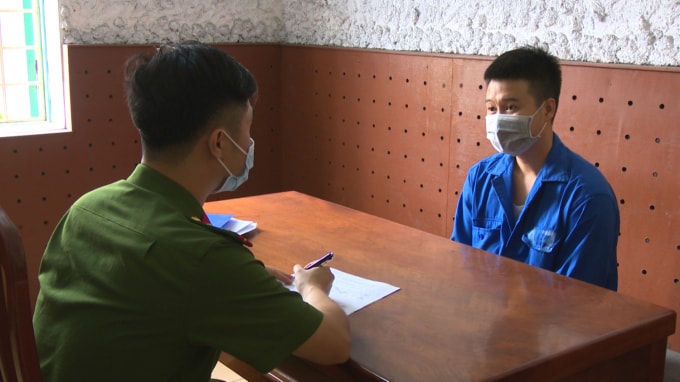 Đối tượng Vũ Duy Thái tại Cơ quan Công an