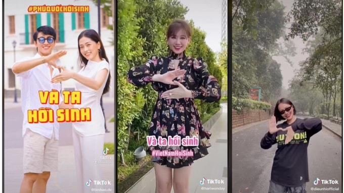 Các nghệ sĩ tham gia nhảy Vũ điệu hồi sinh.