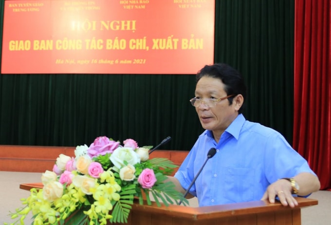Thứ trưởng Bộ Thông tin và Truyền thông Hoàng Vĩnh Bảo phát biểu tại Hội nghị. Ảnh: Anh Thế