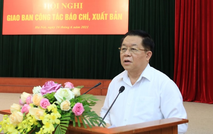 Đồng chí Nguyễn Trọng Nghĩa - Bí thư Trung ương Đảng, Trưởng Ban Tuyên giáo Trung ương phát biểu. Ảnh: Anh Thế