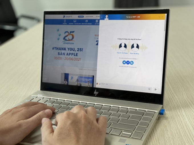 Trao đổi với trợ lý ảo AMI của VNPT trên website.