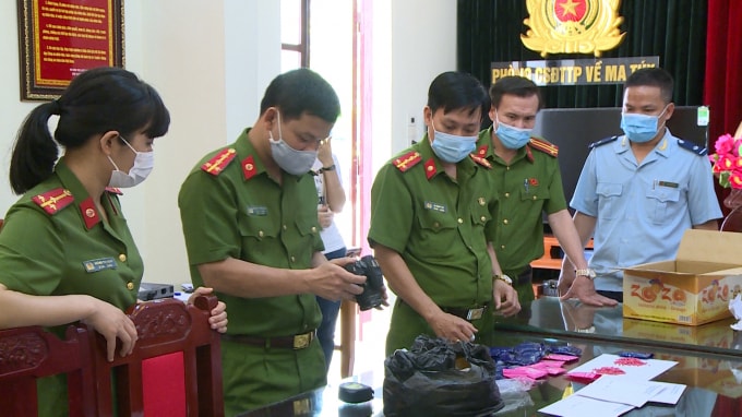 Các tang vật thu giữ tại cơ quan công an