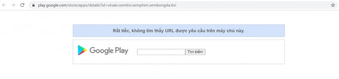 Ứng dụng VINATV đã bị xóa trên chợ ứng dụng Google Play Store