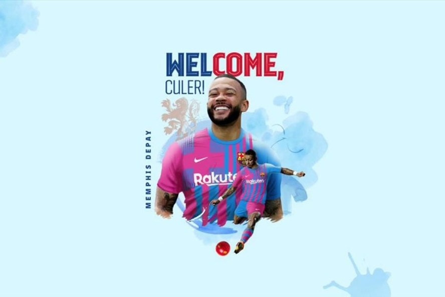 Memphis Depay là bản hợp đồng thứ tư của Barcelona trong mùa Hè 2021. Ảnh: Barcelona
