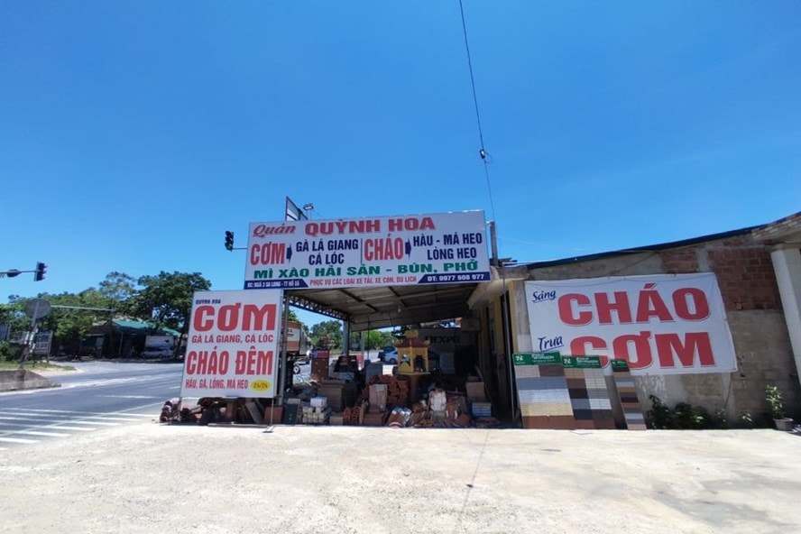 Hình ảnh quán ăn nơi bệnh nhân Covid-19 ở Nghệ An đã ghé. Ảnh: laodong.vn