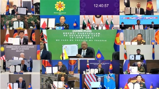 Bộ trưởng Quốc phòng Singapore cho biết Hội nghị Bộ trưởng Quốc phòng ASEAN ảo năm nay 'Plus vào ngày 16 tháng 6 rất hữu ích.' Ảnh: Bộ Quốc phòng Brunei