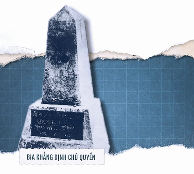 Bia khẳng định chủ quyền. Ảnh Bá Dũng
