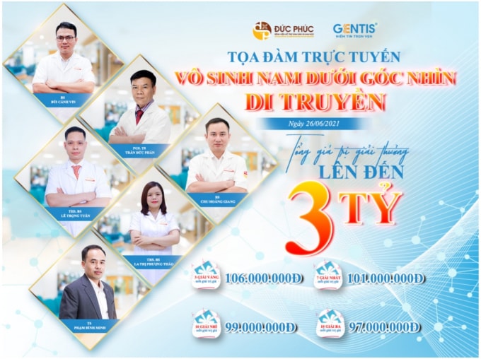 Tọa đàm khoa học trực tuyến được tổ chức vào ngày 26/06/2021 tại Bệnh viện Đức Phúc có sự tham gia của các bác sỹ, chuyên gia hàng đầu đến từ Bệnh viện Đức Phúc và Gentis.