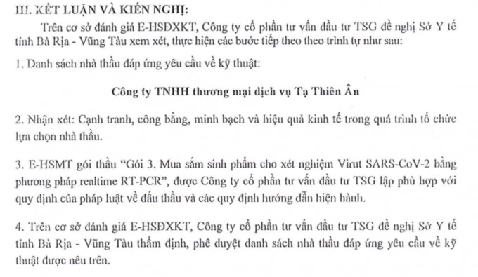 Dù đấu thầu rộng rãi nhưng chỉ duy nhất Công ty Tạ Thiên Ân được phê duyệt tham gia và trúng thầu