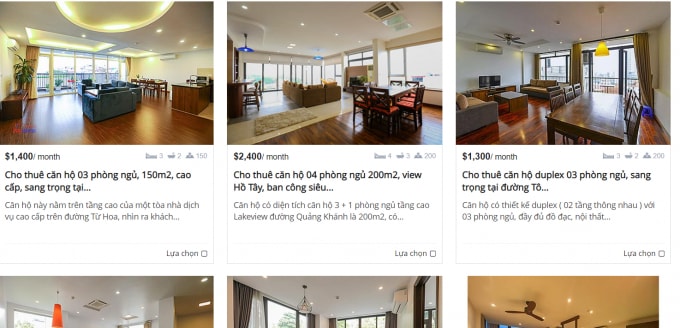 Giá căn hộ cao cấp cho thuê đã giảm 15% - 30% so với năm ngoái.