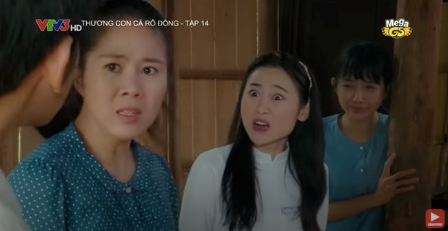 Hoàng Yến trong cảnh quay chen ngang giữa cuộc cãi vã của hai nhân vật Thương và Lắm.