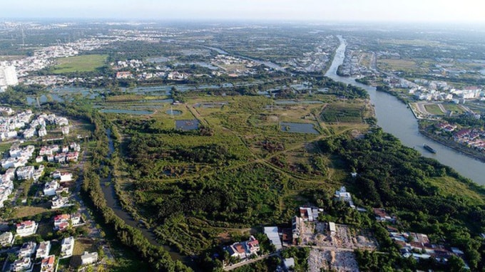 Vị trí lô đất 32 ha ở huyện Nhà Bè. Nguồn: TL