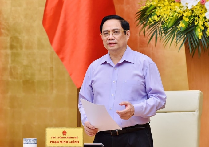 Thủ tướng Phạm Minh Chính phát biểu tại phiên họp.