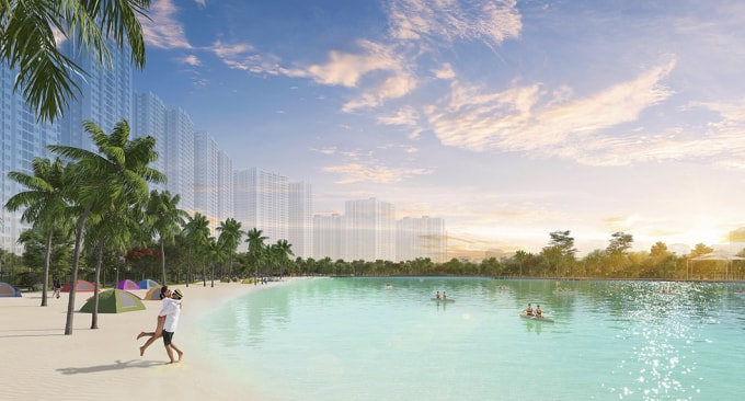 “Biển hồ” cát trắng kề nhà, bạn không cần phải đi xa vài chục cây số để tránh nóng nữa