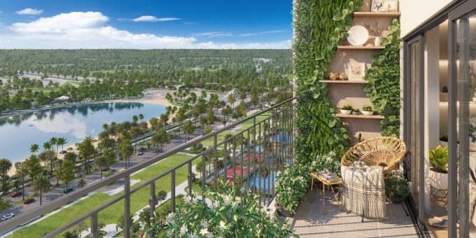 Một góc ban công căn hộ Imperia Smart City