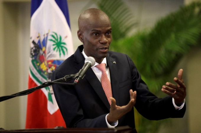Tổng thống Haiti Jovenel Moise phát biểu trong một cuộc họp báo để cung cấp thông tin về các biện pháp liên quan đến COVID-19, tại Cung điện Quốc gia ở Port-au-Prince, Haiti ngày 2 tháng 3 năm 2020 - Ảnh: Reuters