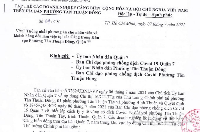 Văn bản Tập thể doanh nghiệp Cảng biển.