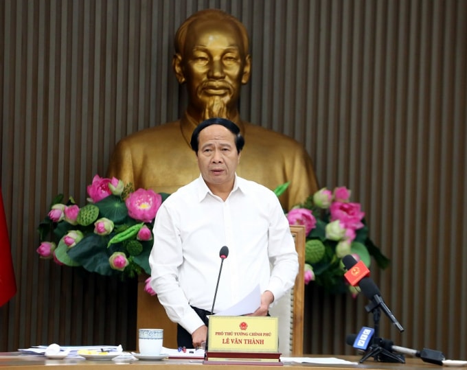 Phó Thủ tướng Lê Văn Thành, Trưởng Ban Chỉ đạo quốc gia về IUU phát biểu tại cuộc họp.