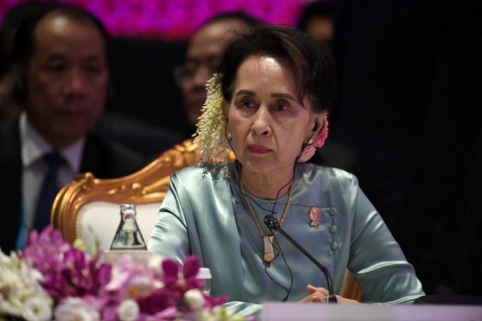 Cố vấn Nhà nước Myanmar Aung San Suu Kyi tham dự Hội nghị tại Bangkok, Thái Lan, ngày 4 tháng 11 năm 2019. @ REUTERS