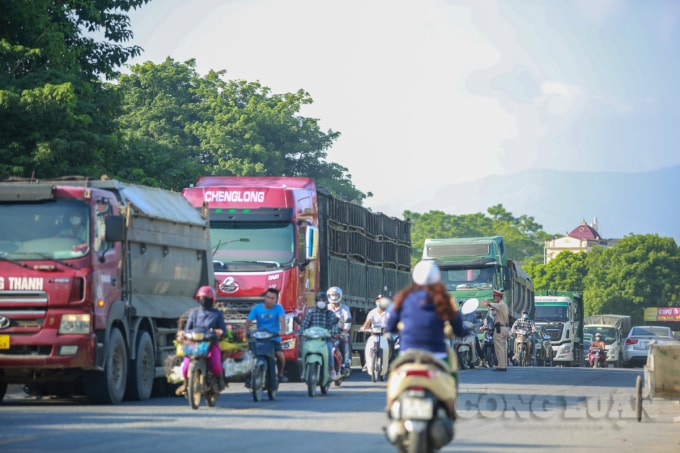 Việc kiểm tra đã khiến 1 tuyến đường vào ùn ứ 1 dãy dài.