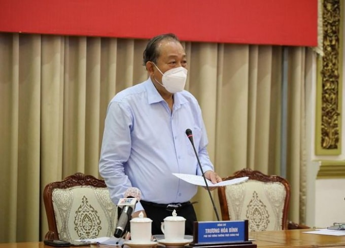 Phó Thủ tướng Thường trực Chính phủ Trương Hòa Bình phát biểu tại hội nghị.