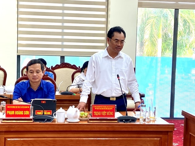 Chủ tịch UBND tỉnh Thái Nguyên Trịnh Việt Hùng phát biểu tại buổi công bố kết luận thanh tra. Ảnh: Báo Thanh tra