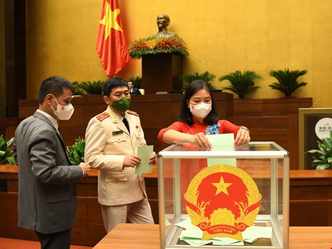 Đại biểu Quốc hội bỏ phiếu tại Kỳ họp thứ nhất, Quốc hội khóa XV.
