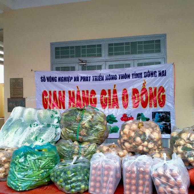 Siêu thị 0 đồng của Sở NN&PT NT tỉnh Đồng Nai trong những ngày giãm cách xã hội theo Chỉ thị 16 của Thủ tướng Chính phủ - Ảnh: Sở NN&PTNT Đồng Nai.