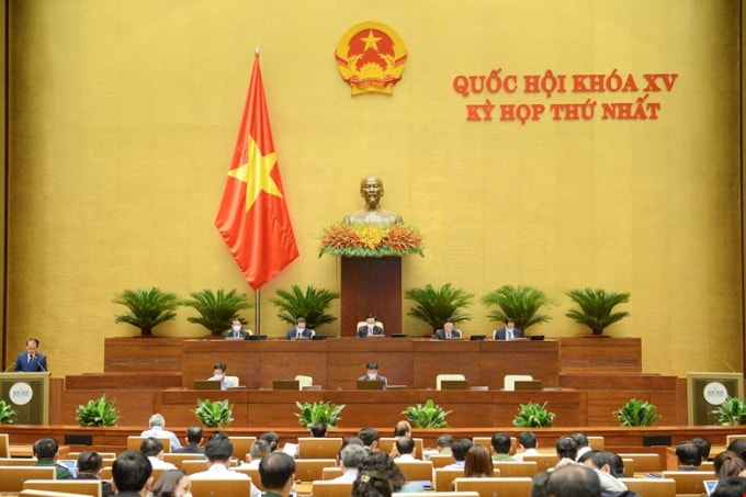 Quang cảnh phiên thảo luận chiều 21/7 về dự kiến Chương trình xây dựng luật, pháp lệnh năm 2022, điều chỉnh Chương trình xây dựng luật, pháp lệnh năm 2021.