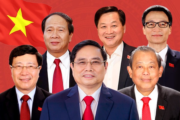Thủ tướng Phạm Minh Chính cùng các Phó Thủ tướng nhiệm kỳ 2016-2021.