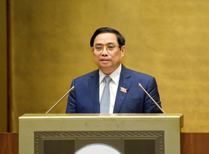 Thủ tướng Chính phủ Phạm Minh Chính Báo cáo về cơ cấu tổ chức của Chính phủ nhiệm kỳ Quốc hội khóa XV.