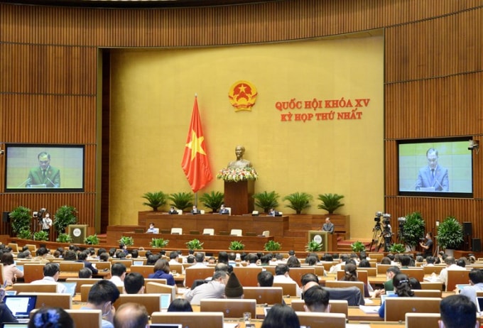 Quang cảnh phiên họp của Quốc hội chiều 23/7.