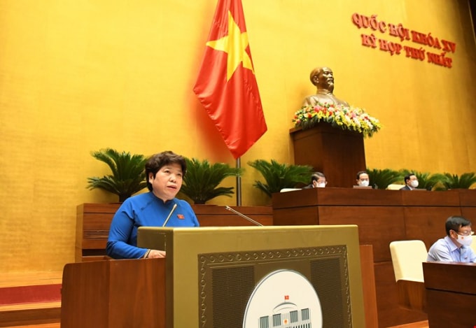 Chủ nhiệm Ủy ban Xã hội của Quốc hội trình bày báo cáo thẩm tra về chủ trương đầu tư Chương trình mục tiêu quốc gia Giảm nghèo bền vững giai đoạn 2021-2025 trước Quốc hội.