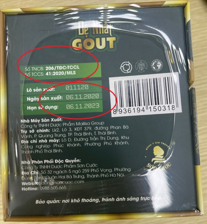 Thông tin in trên bao bì các sản phẩm có dấu hiệu bất thường