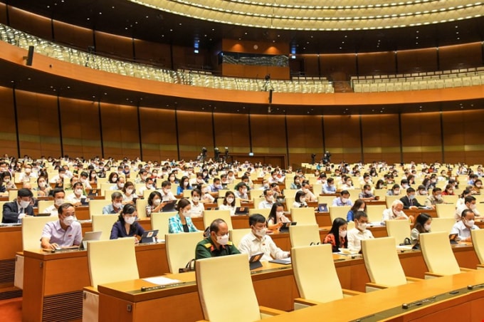 Các đại biểu tham dự phiên họp sáng nay.