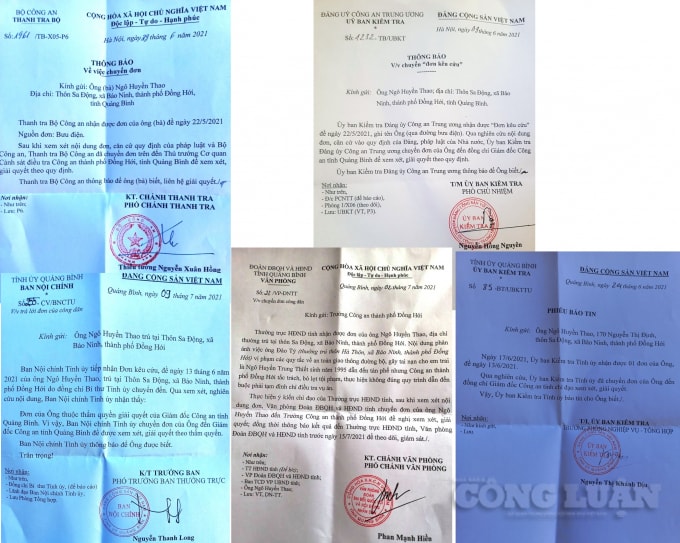 Hành trình đi tìm công lý của anh em Thao và Thiết trở nên vô vọng khi chính sự “vòng vèo” của những lá đơn kêu cứu, kiến nghị giải quyết từ Trung ương được chuyển về tỉnh, tỉnh lại chuyển về chính cơ quan thụ lý vụ án là Công an TP. Đồng Hới.
