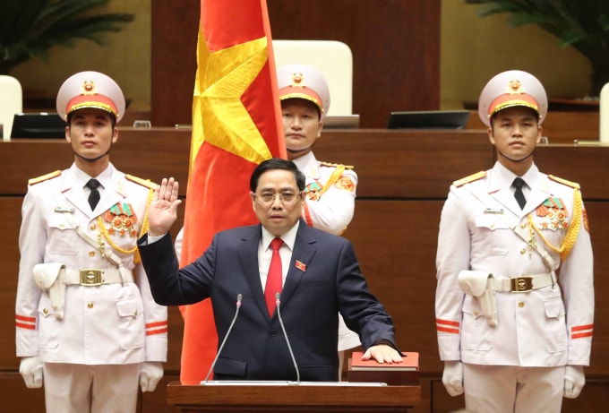 Ông Phạm Minh Chính tuyên thệ nhậm chức Thủ tướng Chính phủ nhiệm kỳ 2021-2026.