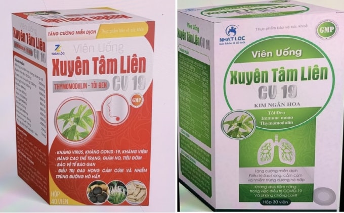 2 sản phẩm Xuyên tâm liên giả mạo phòng chống COVID-19