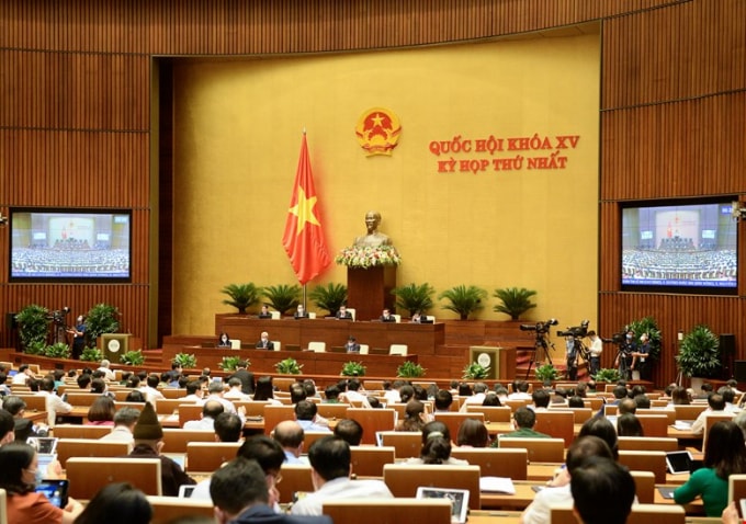 Toàn cảnh phiên họp của Quốc hội chiều 27/7/2021.