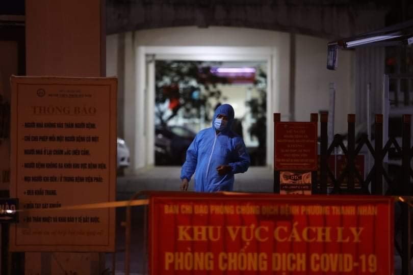 Bệnh viện Phổi Hà Nội khoanh vùng các ca mắc Covid-19. Ảnh: tintuc.vn