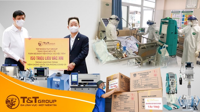 Từ khi dịch COVID-19 bùng phát, Tập đoàn T&T Group đã tài trợ, hỗ trợ nhiều trang thiết bị, vật tư y tế cho Bộ Y tế và các địa phương.