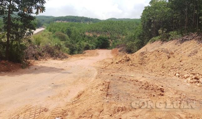 Đường vào xây dựng khu xử lý rác thải của TP Cẩm Phả tại phường Mông Dương đang được gấp rút thi công. (Ảnh: Nguyễn Quân).