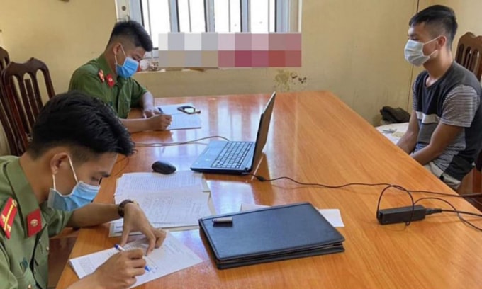 Nam thanh niên đăng tin sai sự thật bị xử lý. Ảnh Công an cung cấp.