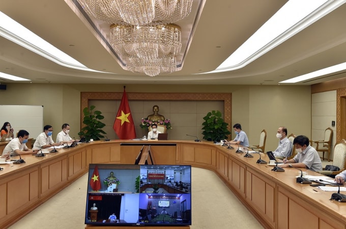 Quang cảnh cuộc họp do Phó Thủ tướng Vũ Đức Đam chủ trì.
