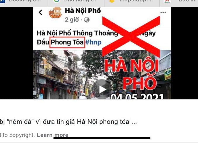 Một tin giả về dịch Covid-19 trên internet.