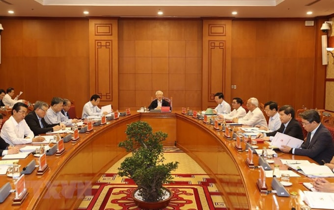 Một cuộc họp của Ban Chỉ đạo Trung ương về phòng, chống tham nhũng do Tổng Bí thư Nguyễn Phú Trọng chủ trì. Ảnh: TTXVN