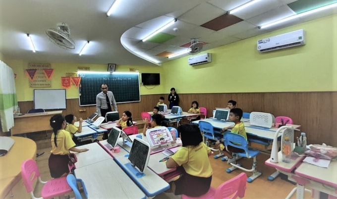 Một lớp học tại một cơ sở giáo dục tư thục tại quận Gò Vấp TP. HCM.