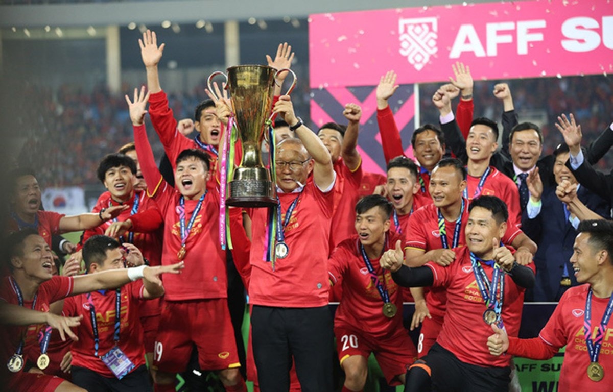 Đương kim vô địch Việt Nam nằm ở nhóm hạt giống số 1 tại AFF Cup 2020. Ảnh: TTXVN