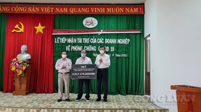 Công ty Cổ phần Thái Bình Kiên Giang ủng hộ vật tư y tế phòng chống dịch Covid-19 trị giá hơn 3 tỷ đồng