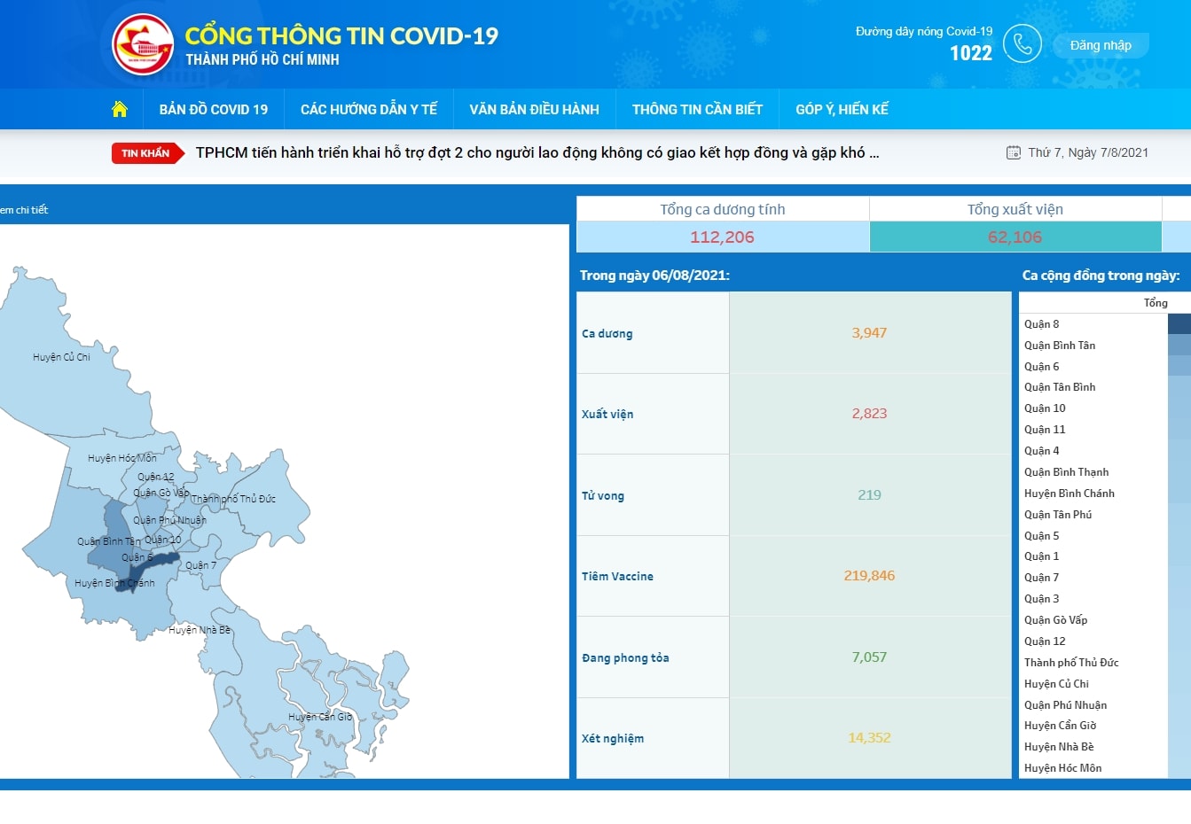 TP.HCM ra mắt Cổng thông tin Covid-19.